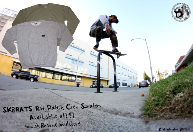 SK8RATS Rat Patch Crew Sweater AD Bert Wootton